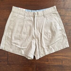 Jachs Girlfriend Ladies' Pleated Chino Shorts Tan Size 8 NWT